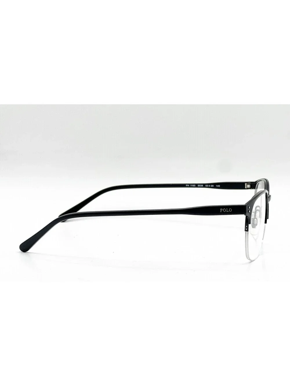 Polo Ralph Lauren PH 1163 9038 Matte Black Rectangle Eyeglass Frames 53-20-145